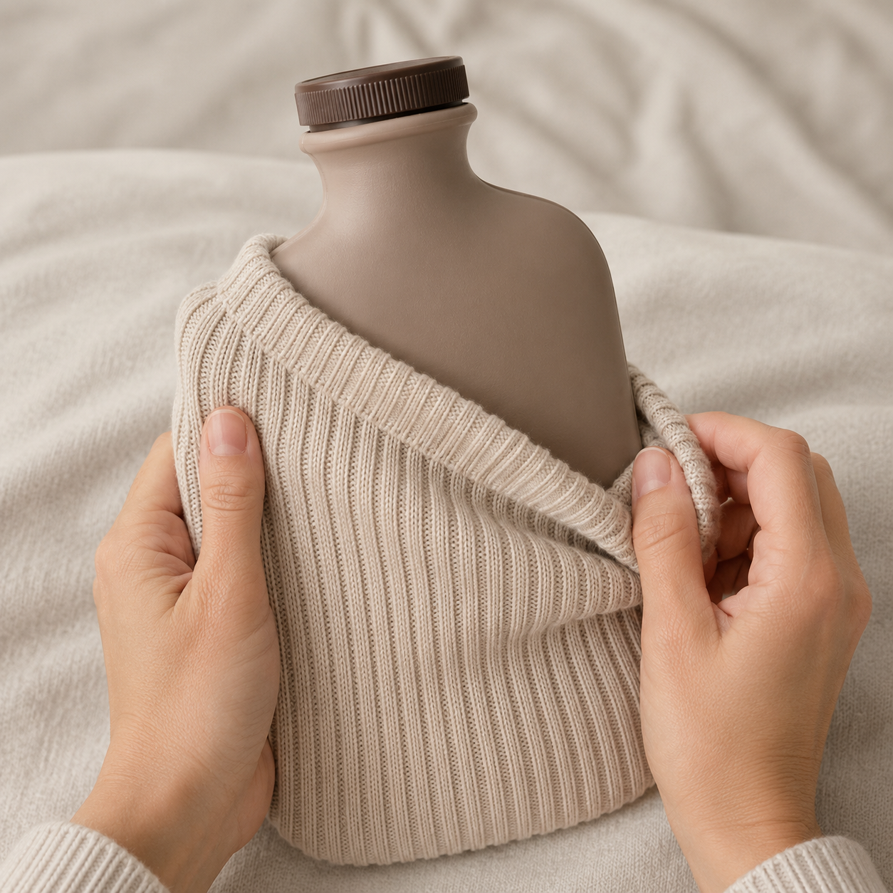 Hot-Water Bottle with Washable Cover