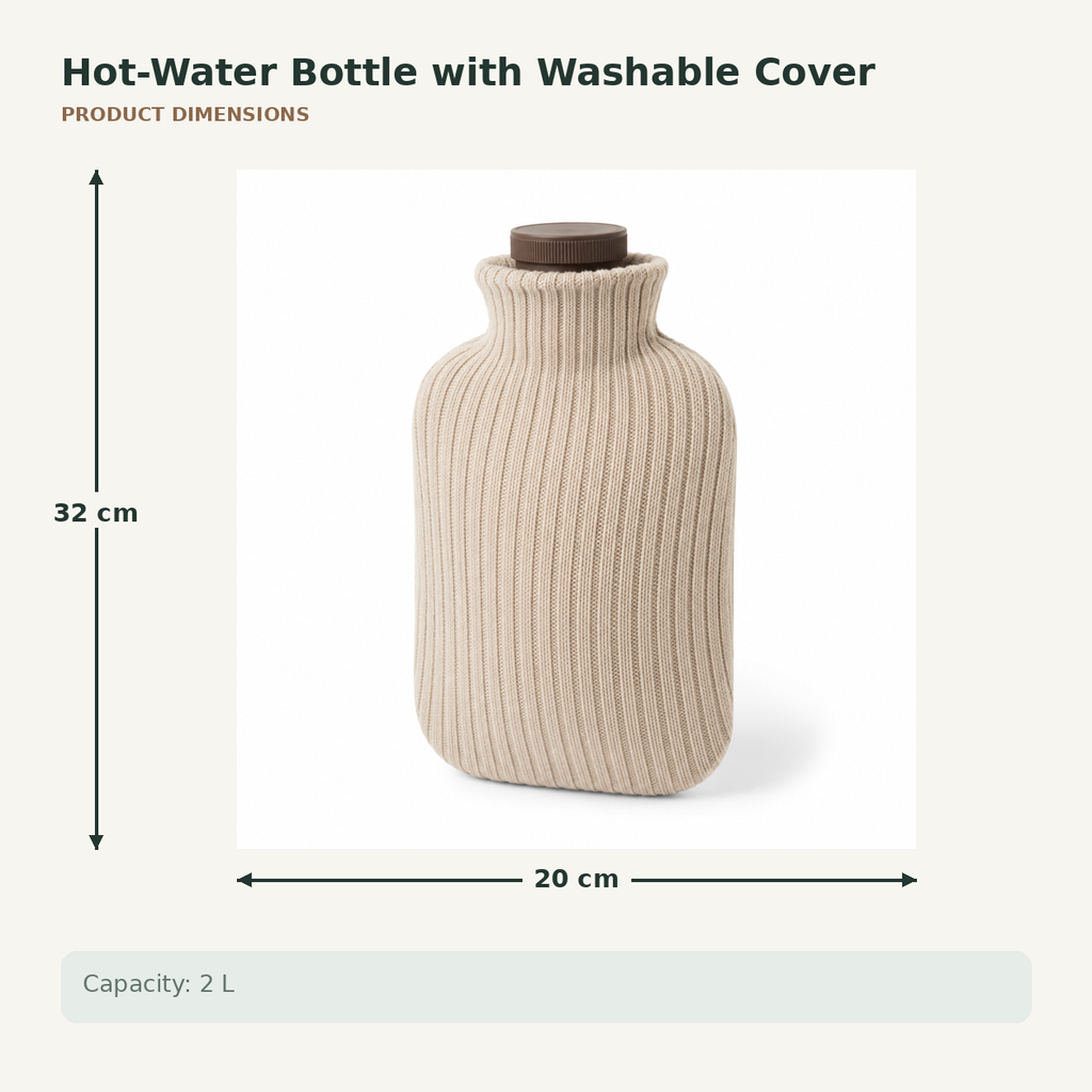 Hot-Water Bottle with Washable Cover