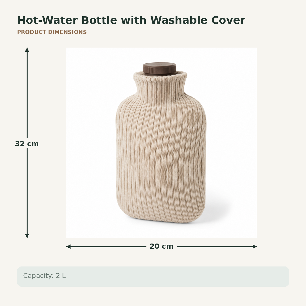Hot-Water Bottle with Washable Cover
