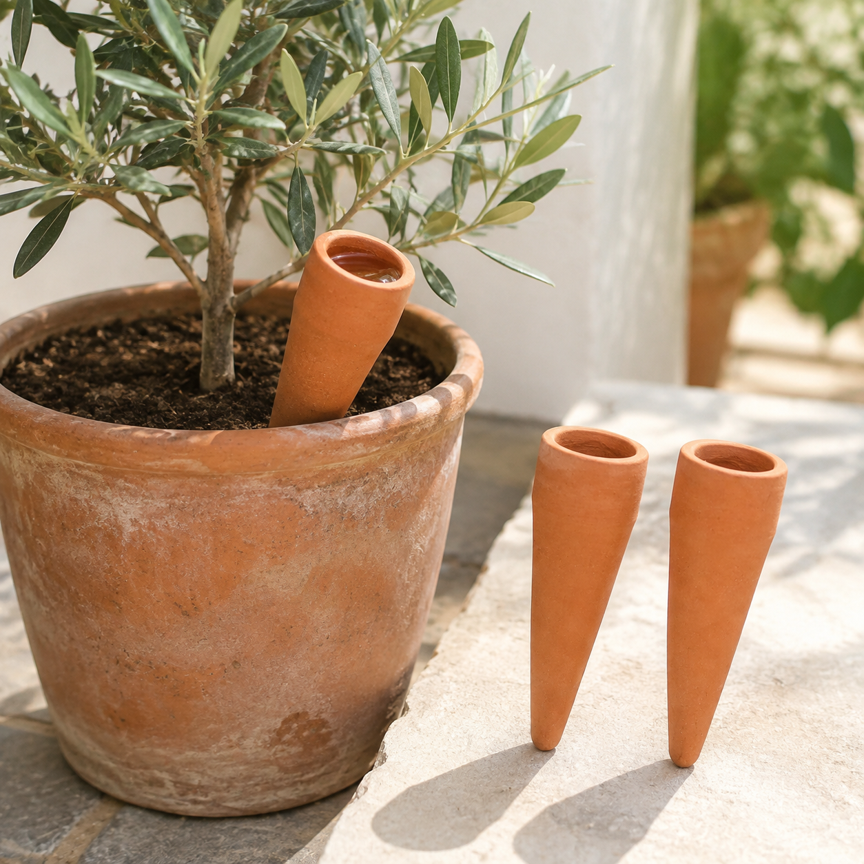 Terracotta Watering Spikes - Set of 3