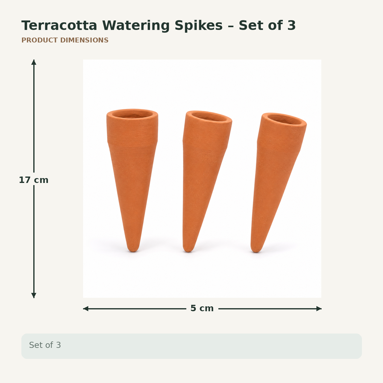 Terracotta Watering Spikes - Set of 3
